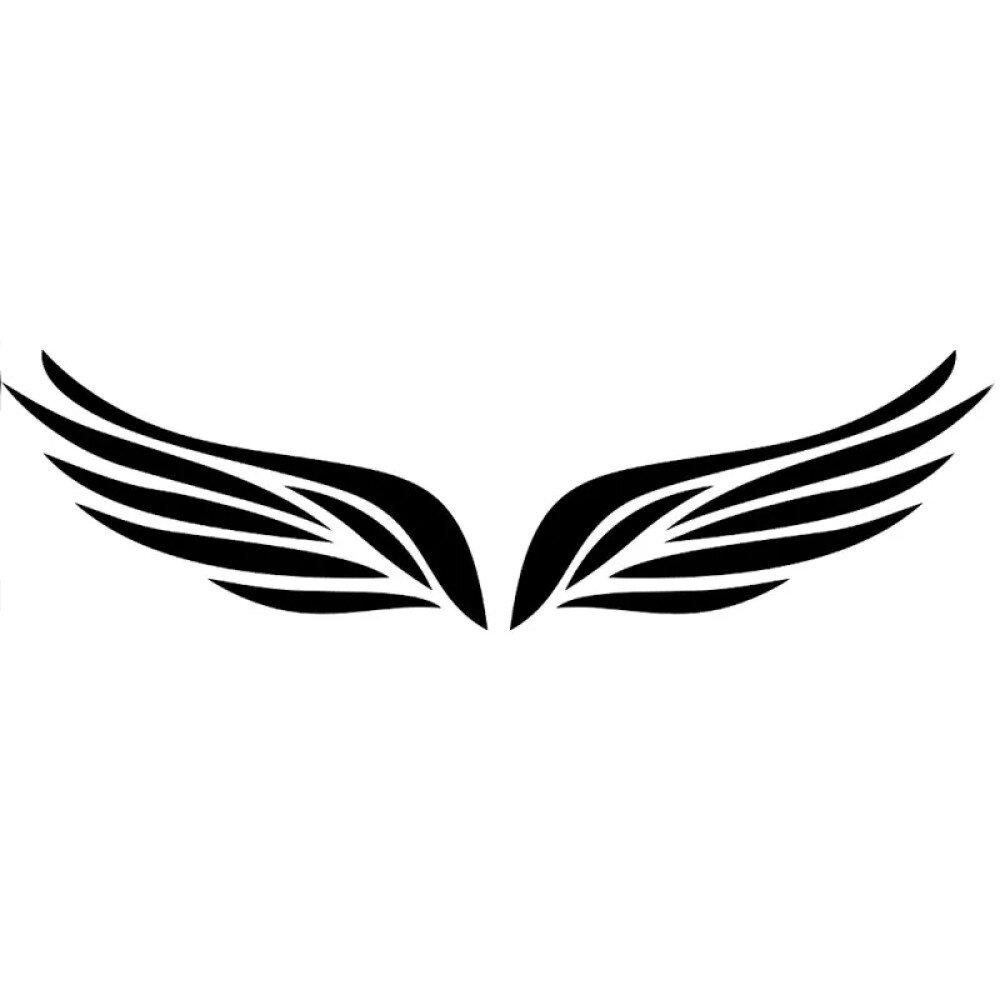 Feather and Angel Wing Car Stickers, Personality Fashion Decals, Black